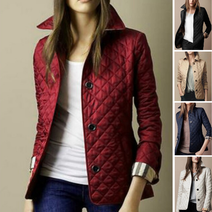 Versatile women's layering jacket 'Armina', quilted & with button closure. Perfect transitional outerwear.