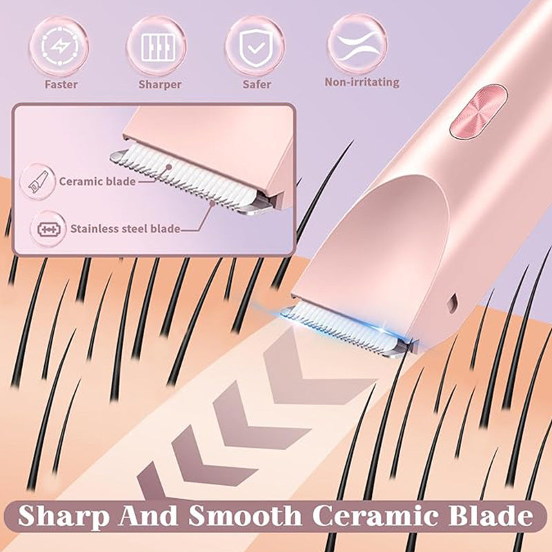 Waterproof dual-head women's shaver, offering a smooth and comfortable hair removal experience for ladies.