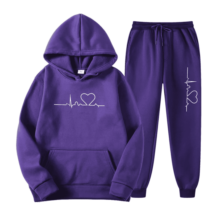 Comfortable women's two-piece lounge set with a relaxed hoodie and matching joggers for ultimate coziness