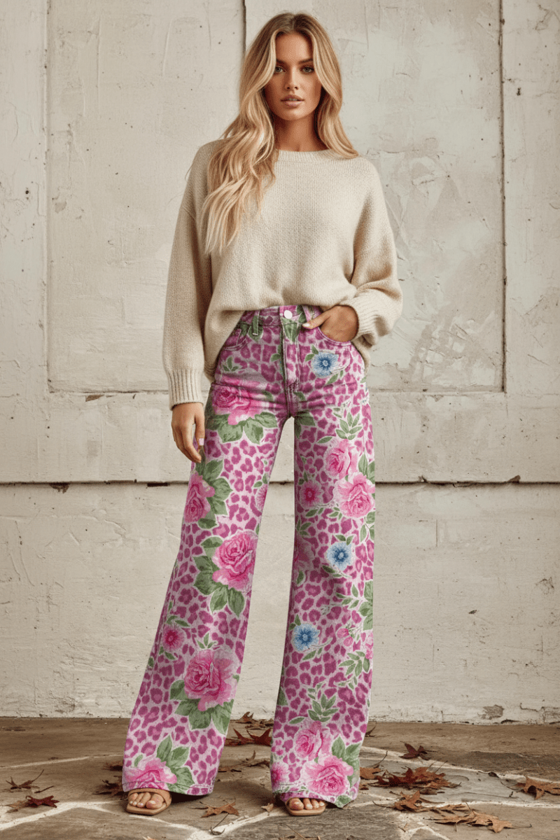 Women's comfortable loose fit jeans, breathable fabric for warm weather fashion.