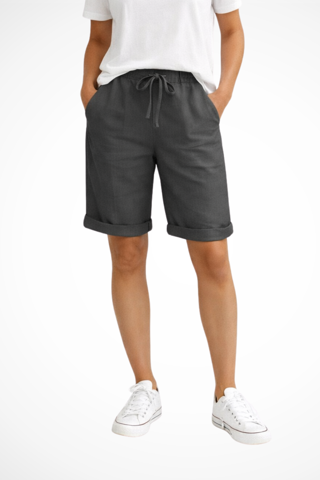 Everyday women's summer shorts, super comfortable with a relaxed fit and practical drawstring closure.