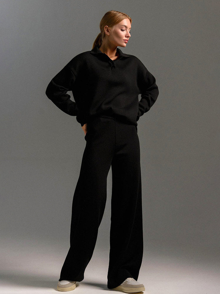 Khaki winter lounge set, women's two-piece relaxed fit apparel for ultimate comfort