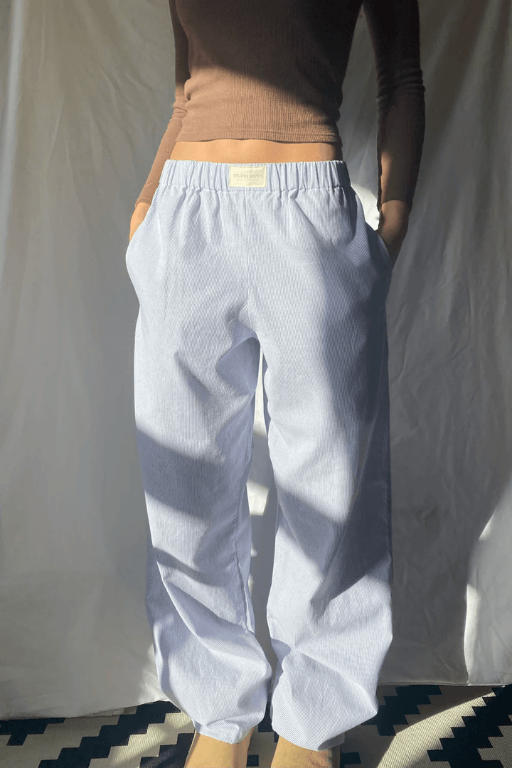 Pink women's lightweight loungewear pants, relaxed fit, super comfortable soft fabric.