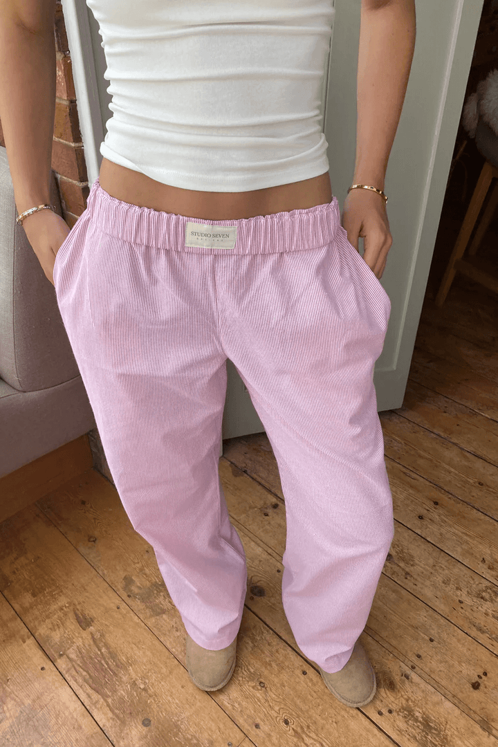 Soft fabric women's lounge trousers, lightweight & relaxed fit. Perfect comfortable pants for home or casual wear.
