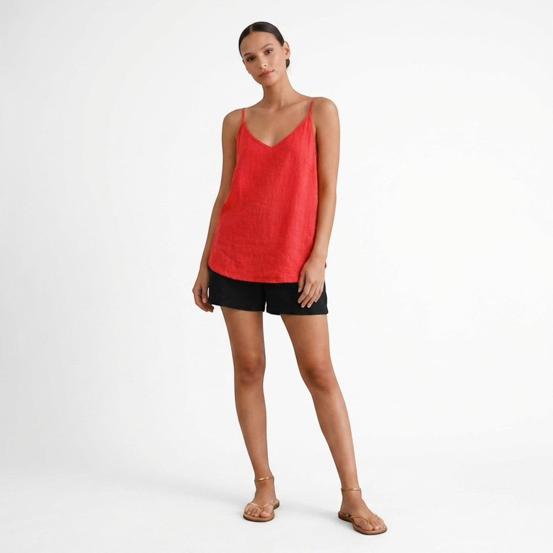 Comfortable women's summer tank top, relaxed fit and delicate spaghetti straps.