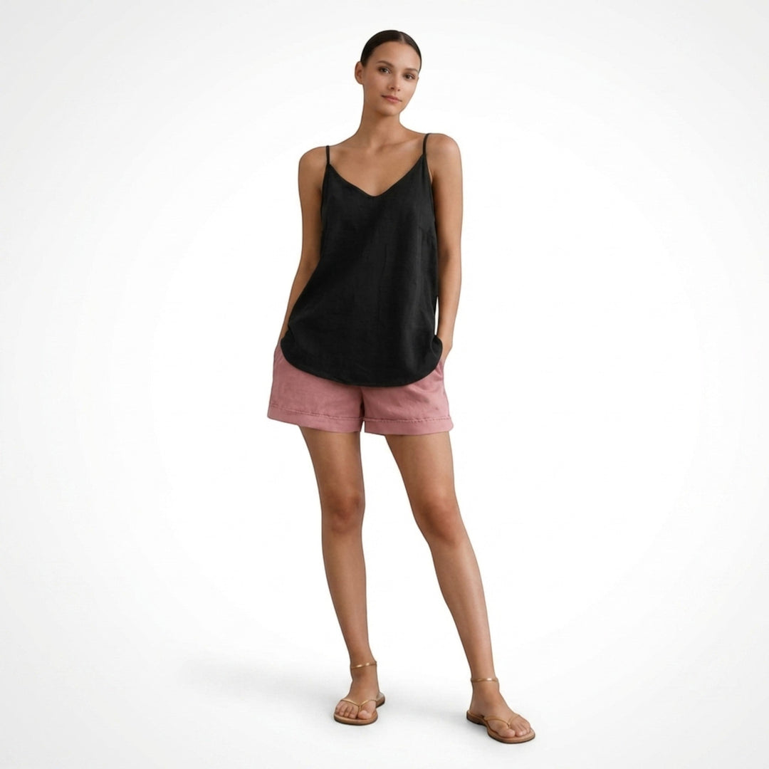 Women's comfortable spaghetti strap tank top, perfect for casual summer days.