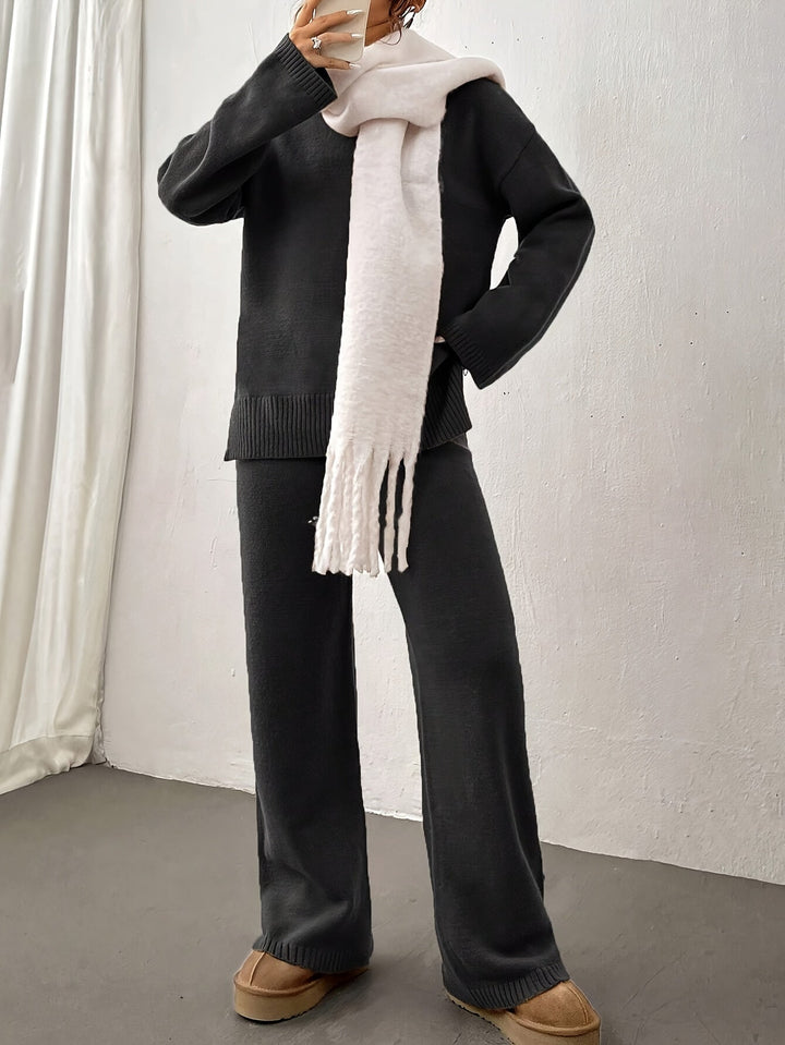 Closeup of the texture of a women's relaxed fit spring set, showing its comfortable material