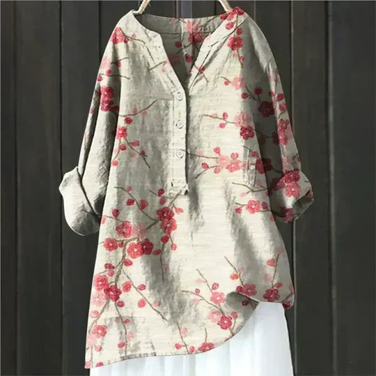 Versatile women's everyday top, a comfortable relaxed fit blouse for stylish summer casual looks.