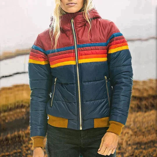 Women's retro faux fur parka jacket, a stylish and warm winter outerwear for ladies fashion and cold weather.