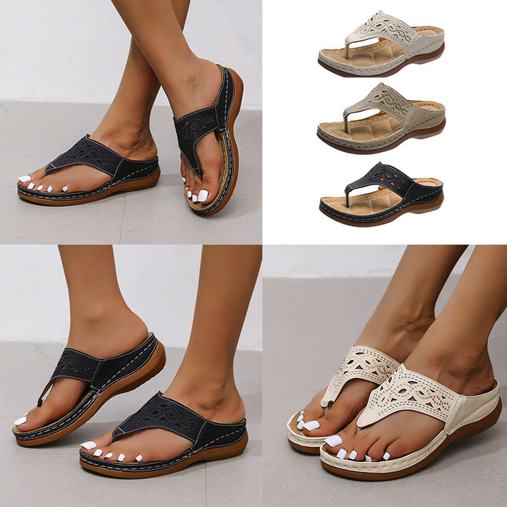 Women's rhinestone arch support sandals, comfortable wedge, perfect for summer casual wear