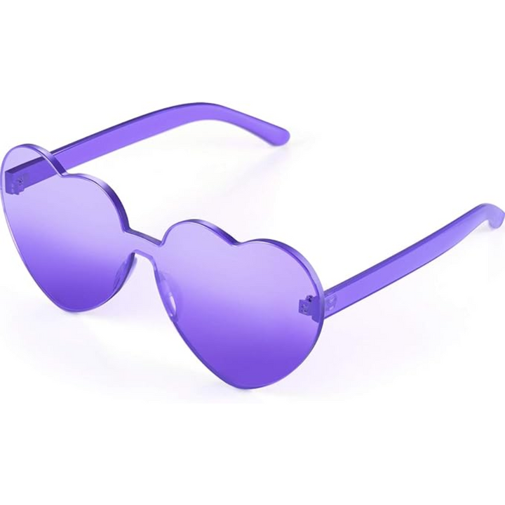 Clear rimless heart sunglasses for women, a must-have fashion accessory.