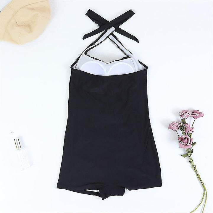 Versatile women's one-piece swimsuit, ruched halter, sweetheart, and boyleg, perfect for beach & pool.