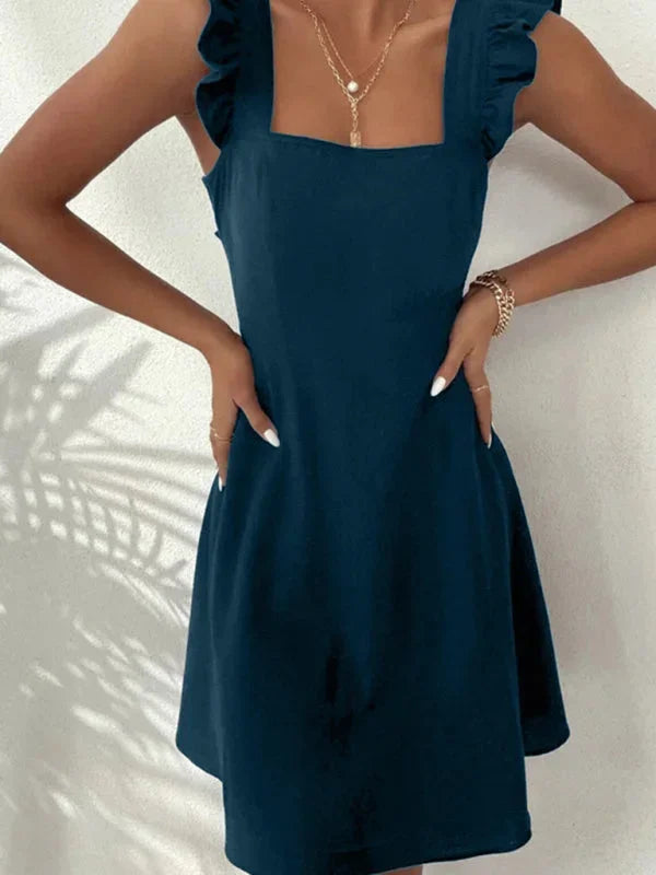 Versatile Ruffle Strap A-Line Mini Dress, suitable for both casual outings and party wear.