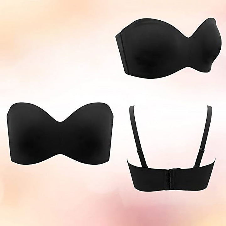 Women's essential undergarment: a seamless bandeau bra with removable straps for reliable, invisible support.