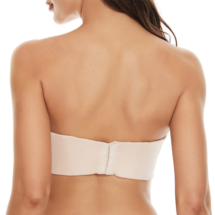 Stylish strapless bandeau bra for women, seamless and smooth with optional removable straps for support.