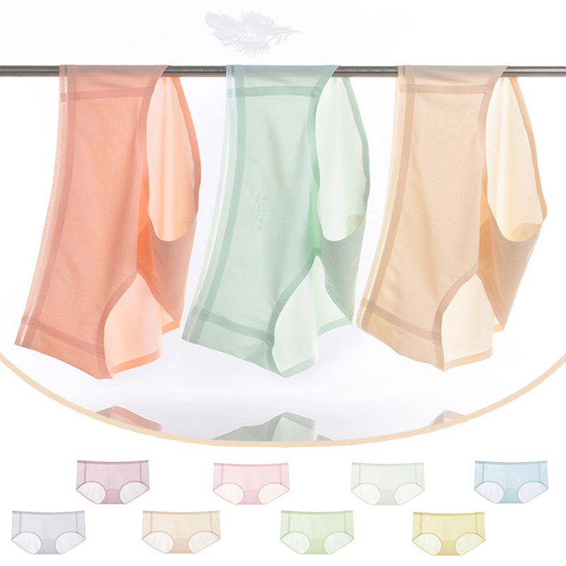 Women's seamless ice silk breathable panties, lightweight comfort underwear