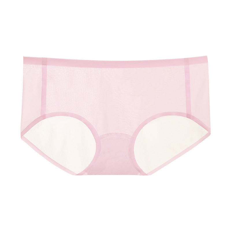 Side view of women's seamless ice silk underwear, comfortable hip fit