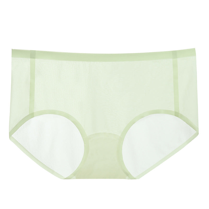 Folded seamless ice silk breathable panties for women, compact and lightweight