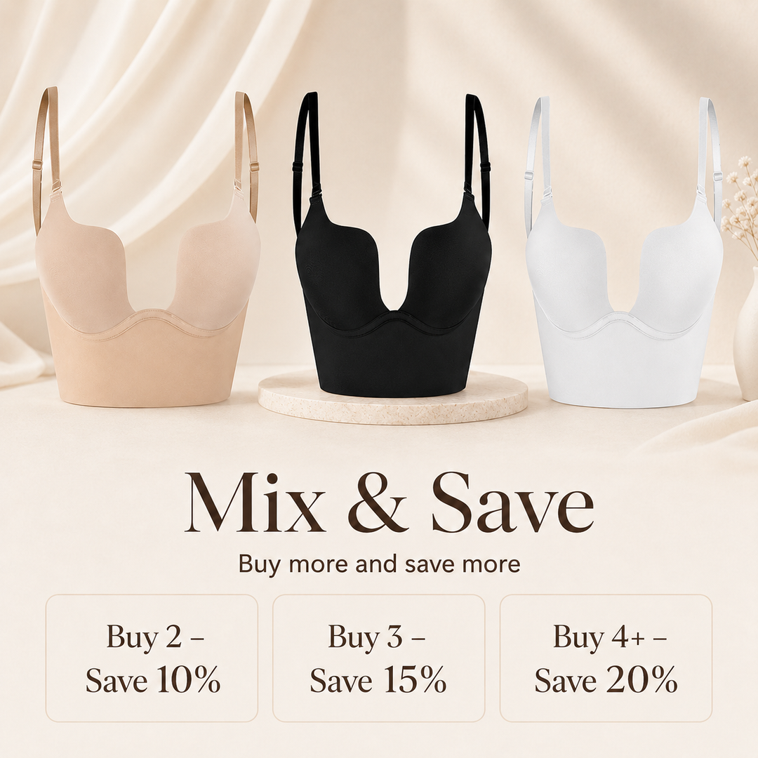Women's seamless low back convertible bra for versatile wear. Ideal under backless outfits & evening gowns.