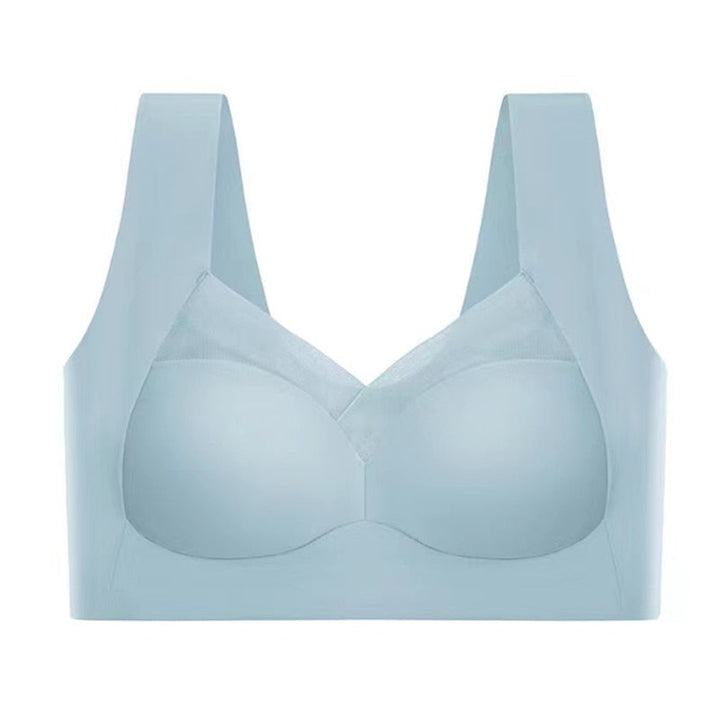 Back view of a women's seamless wireless shaper bra, showing its smooth, tag-free design.