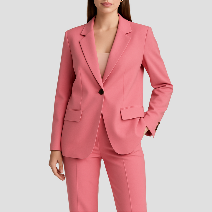 Elegant tailored trousers for women, part of a professional business pant suit. Great for office attire.