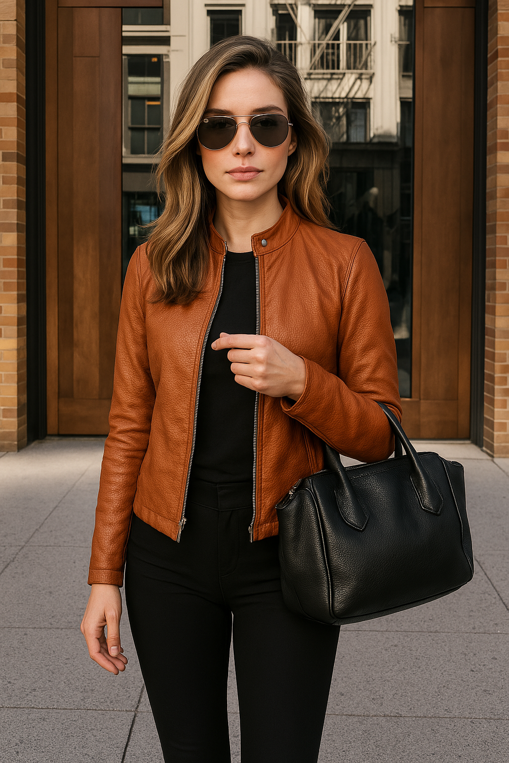 Fashion-forward women's zip jacket, sleek slim fit, mandarin collar, perfect for layering or stand-alone.
