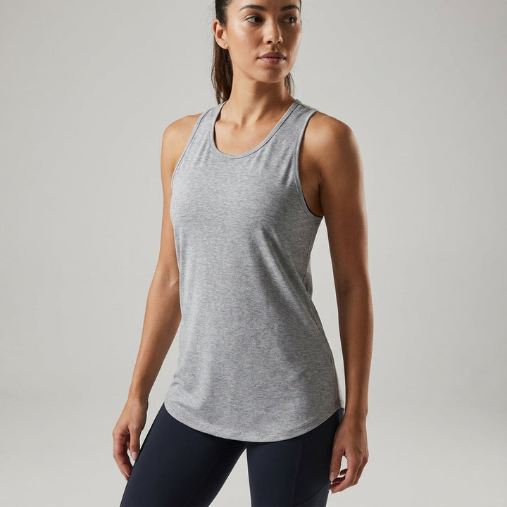 Athletic women's sleeveless top, comfortable activewear for fitness, training & everyday wear. Versatile gym apparel.