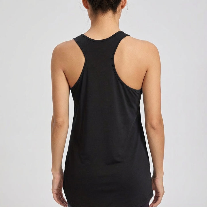 Claire women's sleeveless sports top, elastic fabric ensures active comfort for workouts, gym, and daily wear.