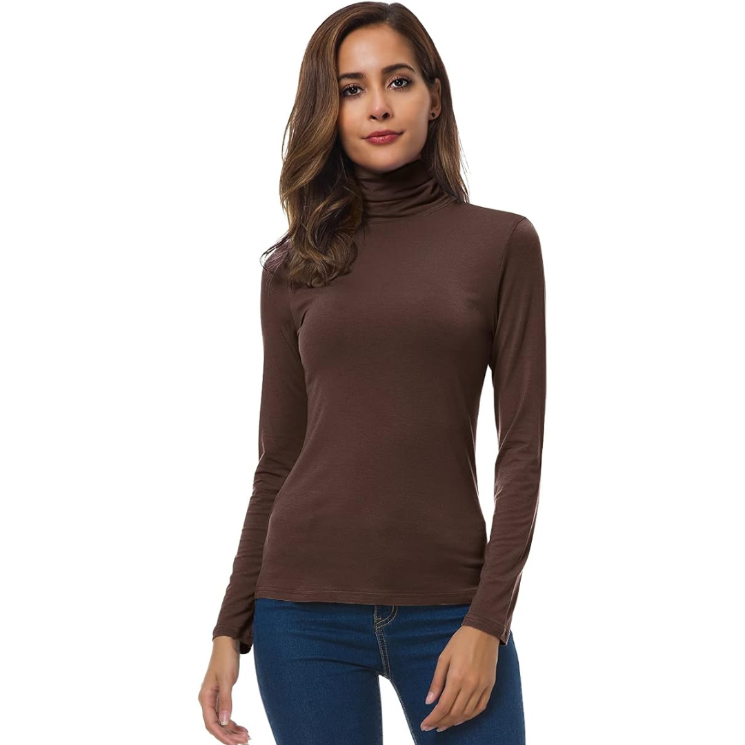 Versatile women's slim fit long sleeve top, essential for everyday elegance.