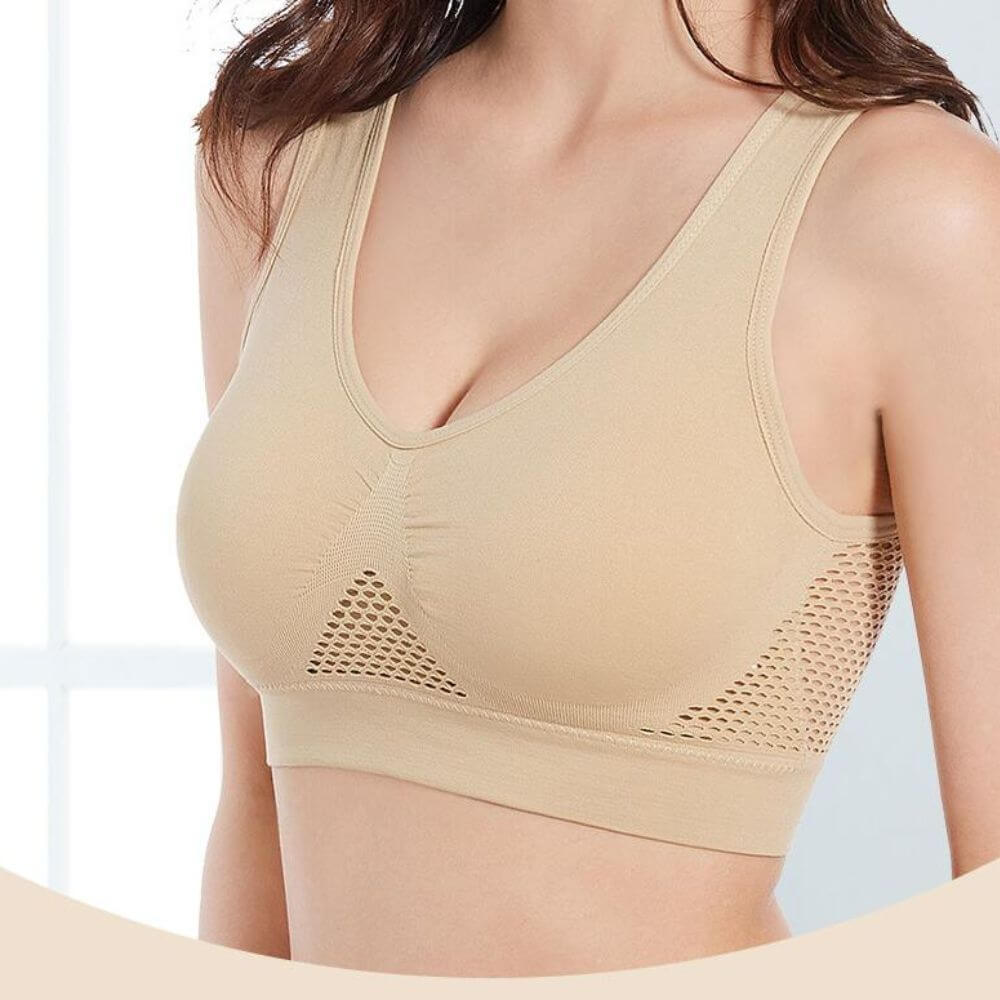 Gym-ready Sofia women's sports bra, breathable mesh & medium support for various activities.