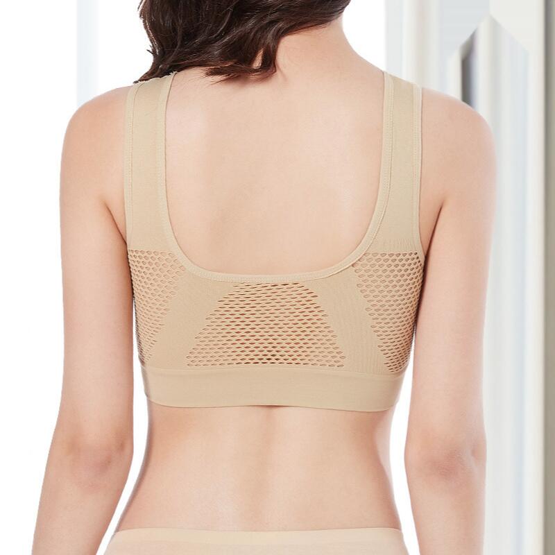 Women's running & yoga bra, Sofia, breathable mesh design for ultimate comfort & support.
