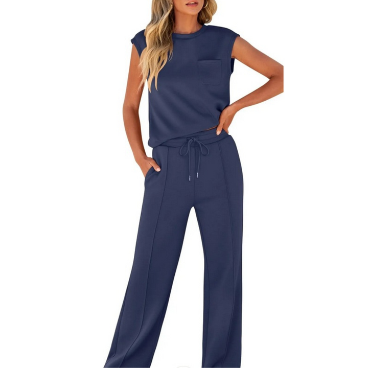 Relaxed fit women's summer lounge wear, a soft two-piece set designed for ultimate comfort.