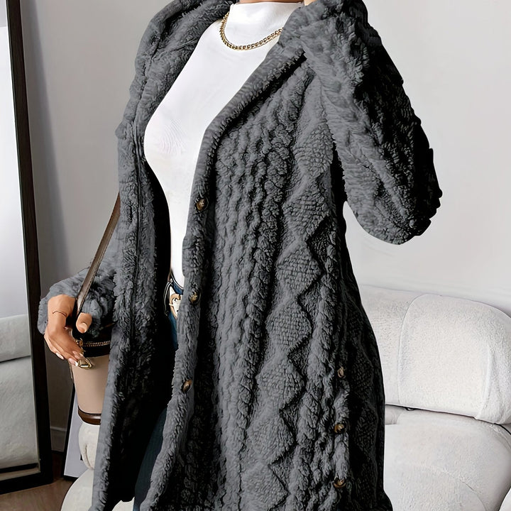 Everyday women's soft hooded long cardigan, ideal for cozy warmth and casual elegance.