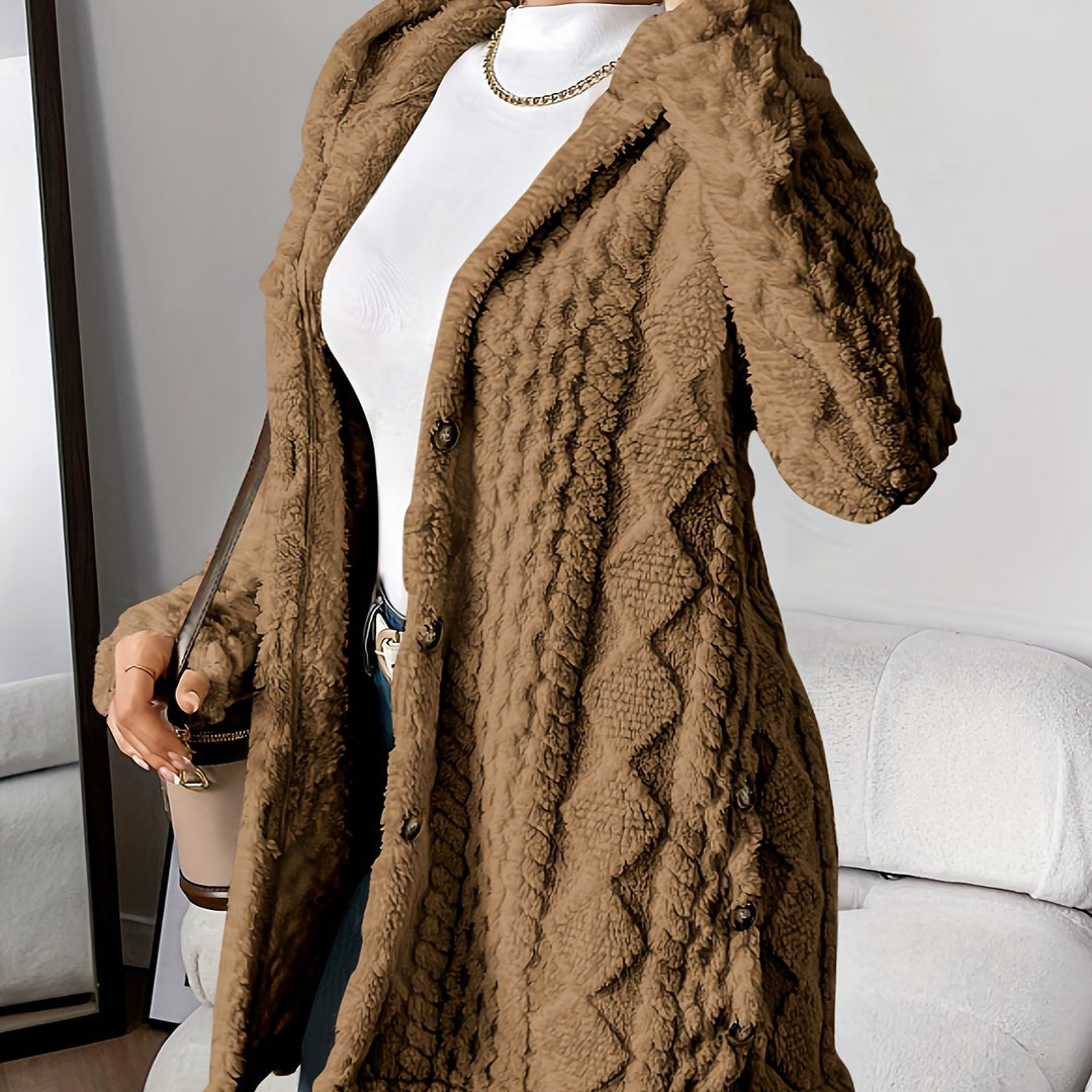 Practical & stylish women's hooded long cardigan, perfect for cozy outerwear and layering.