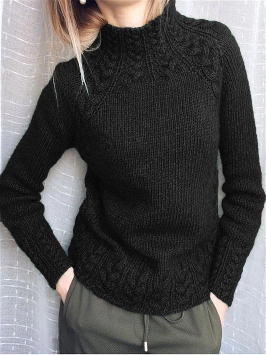 Soft knit relaxed fit pullover for women, offering comfortable and stylish casual wear during colder seasons.