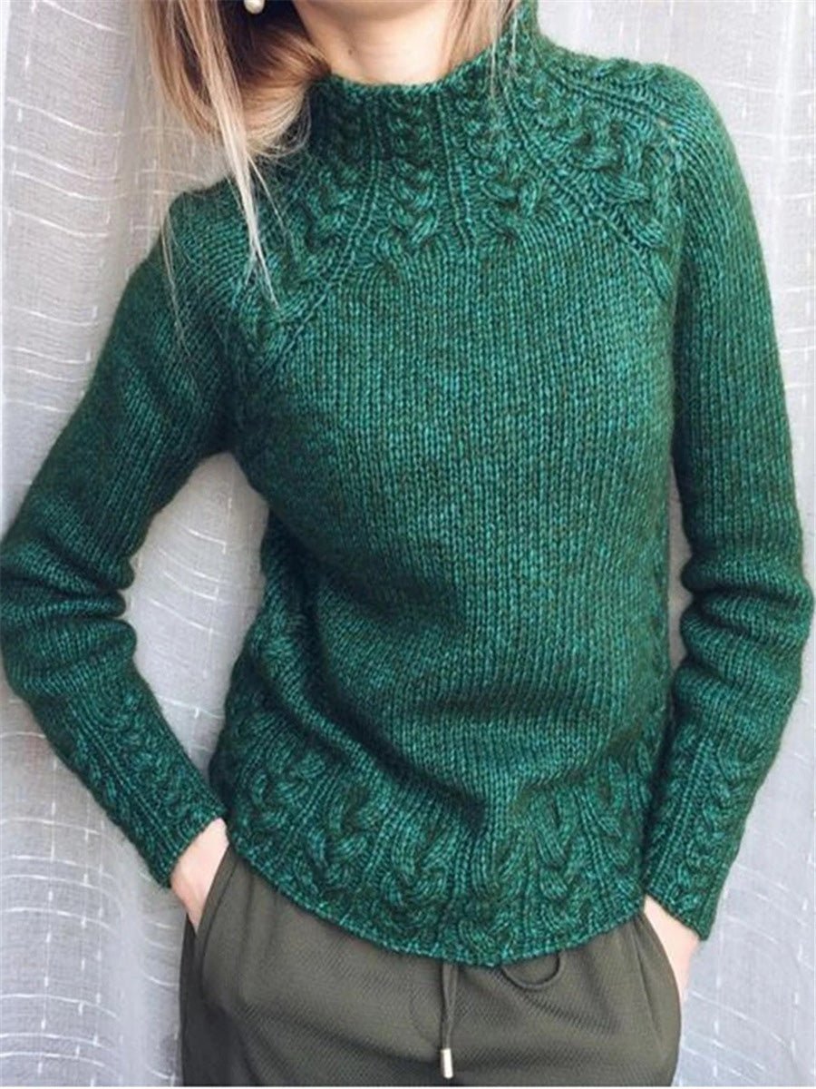 Warm and soft women's relaxed fit sweater, a versatile piece for cozy winter fashion and layering.