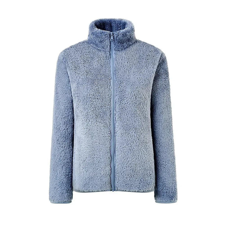 Livia women's soft warm winter coat. Comfortable full zip jacket, perfect for everyday cozy style.