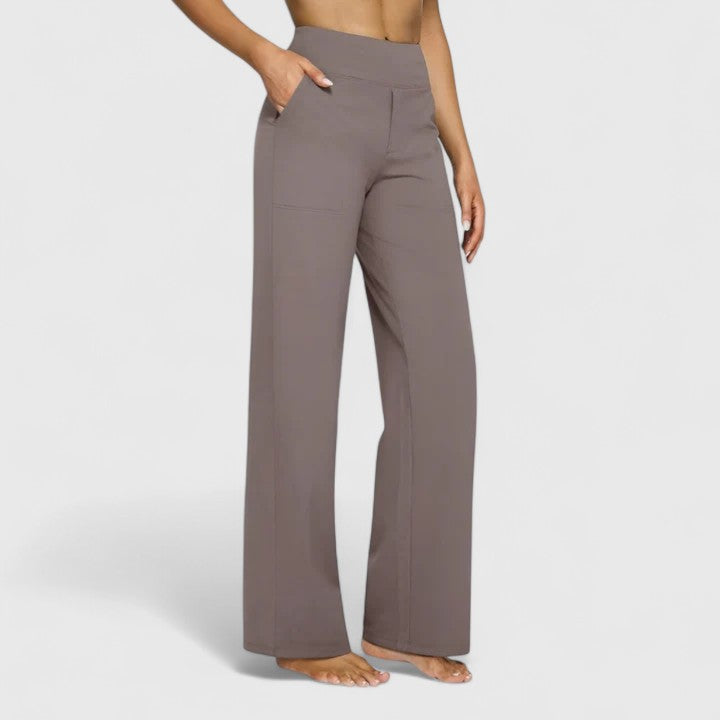 Elegant women's pull-on dress pants, offering a comfortable fit & chic style. Ideal for work attire or casual outfits.