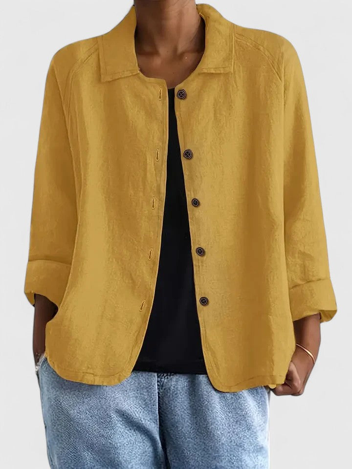 Versatile women's sophisticated top, a comfortable, loose-fit essential for any wardrobe.