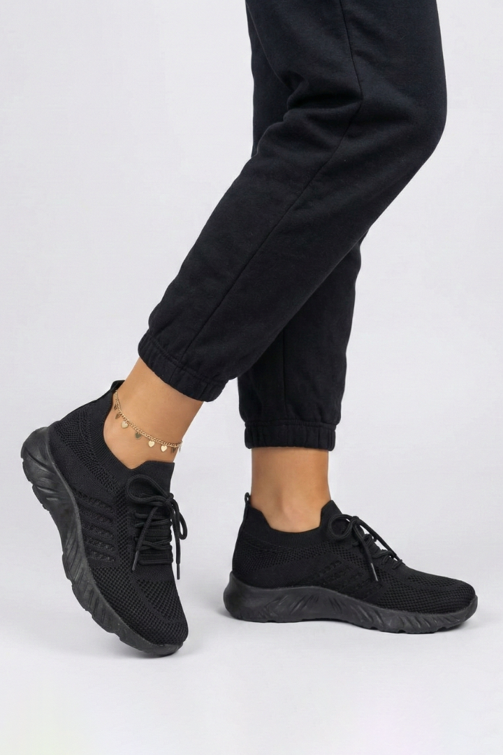 Fashionable women's lace-up sneakers, perfect everyday casual footwear with a comfy textured sole.