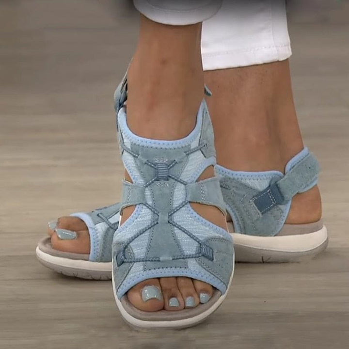 Women's sporty comfort sandals for spring, summer, and casual wear. Strappy footwear fashion.