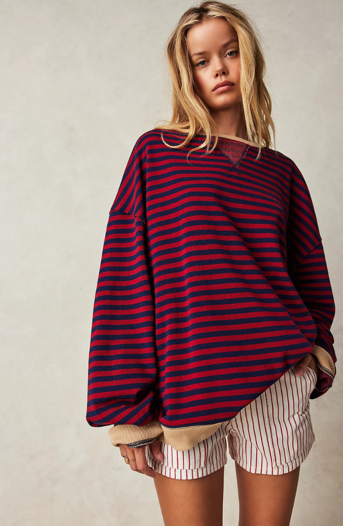Long sleeve striped knitwear for women, a comfortable and stylish spring fashion staple