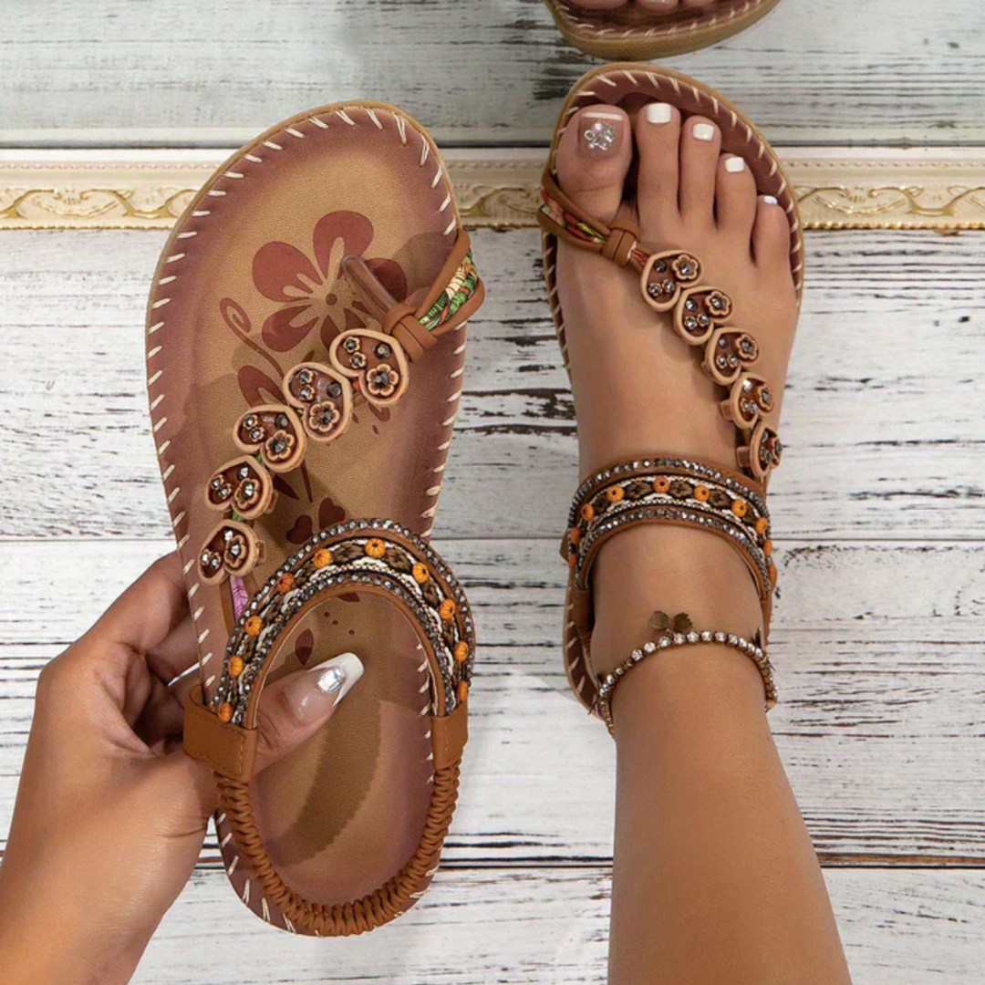 Women's stylish bohemian summer sandals, perfect for casual wear, beach, and vacation.