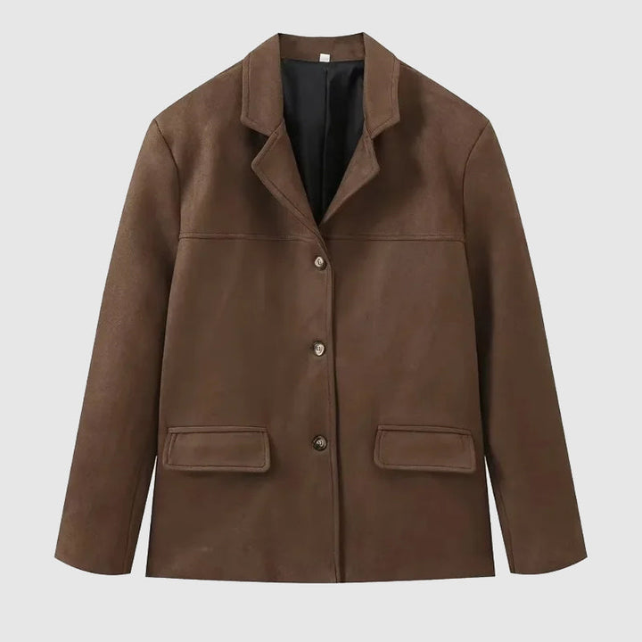 Versatile women's button-down blazer, a chic and tailored jacket for diverse fashion outerwear.