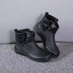 Fashionable women's ankle boots, orthopedic design with elegant button detail, ensuring stylish comfort.