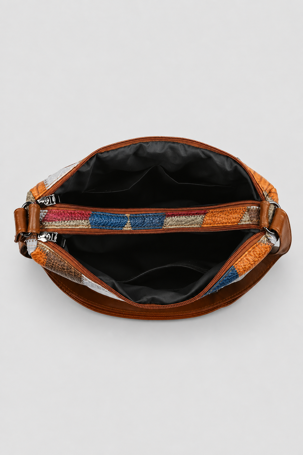 Elegant women's patchwork shoulder bag, a versatile fashion handbag for daily essentials & a statement accessory.