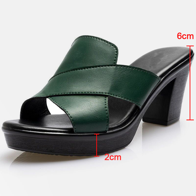 Dressy women's platform sandals. Fashionable block heel & comfortable design. Perfect for summer events.
