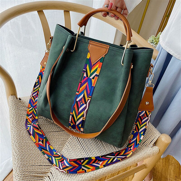 Large capacity PU leather tote bag, perfect for women's everyday carry & essentials.