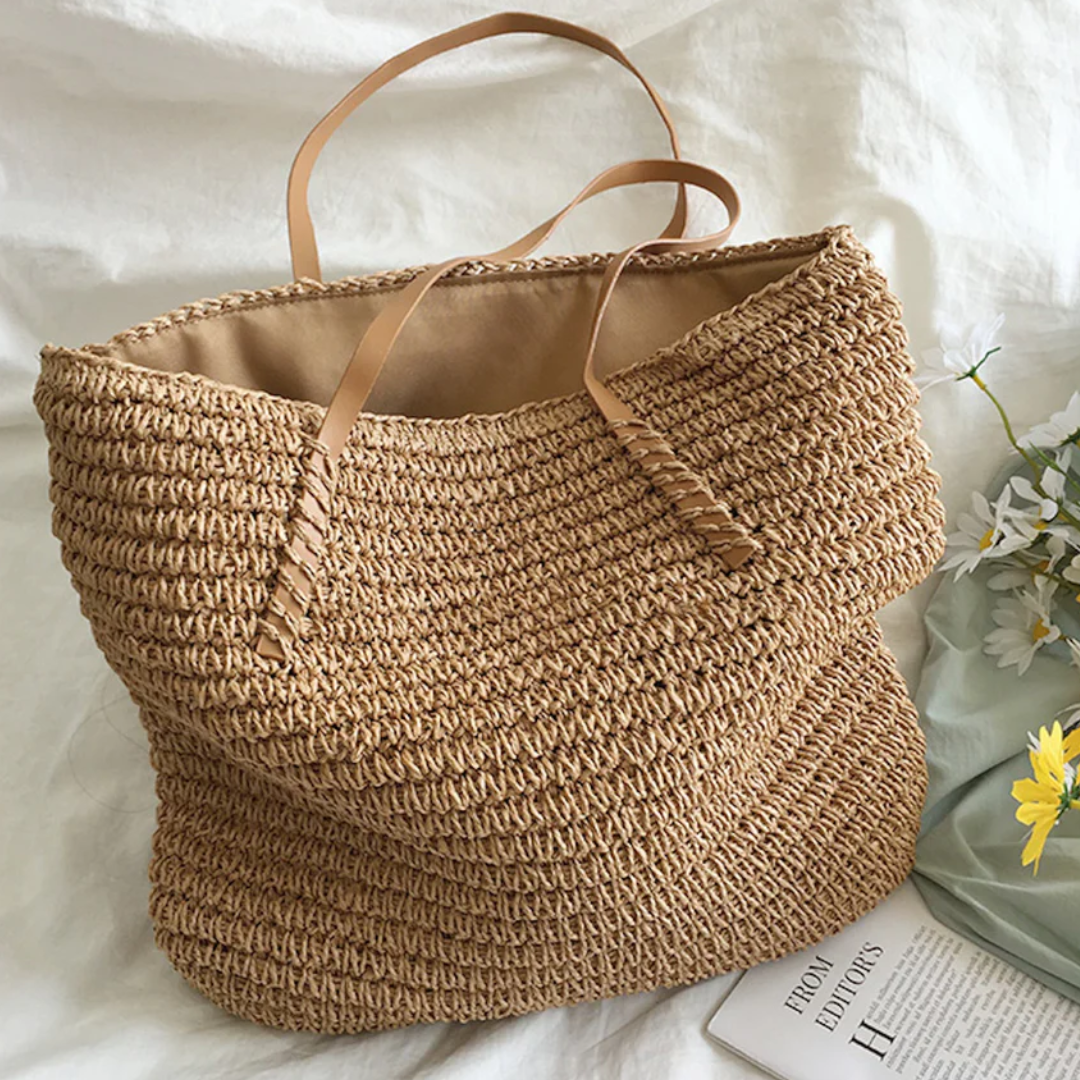 Chic white woven shoulder bag, a durable daily essential with ample space for all your needs.