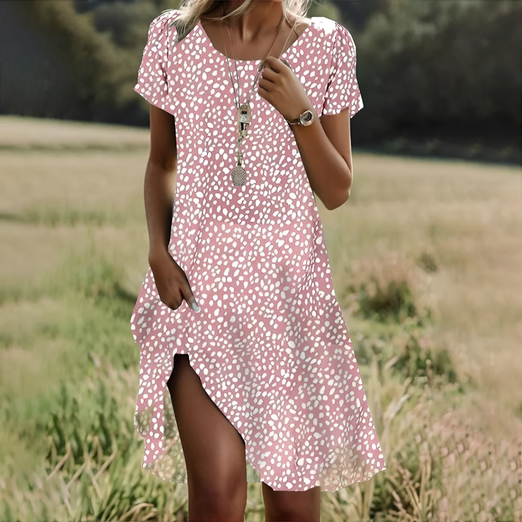 Elegant women's sleeveless scoop neck midi dress with a flattering waist tie. Versatile for spring & summer.